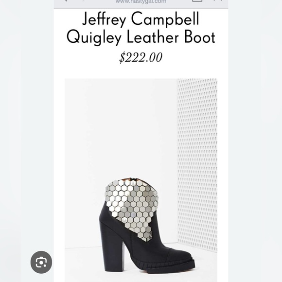 Jeffrey Campbell. Quigley leather Black studded boots. Size US 7. - Picture 6 of 6